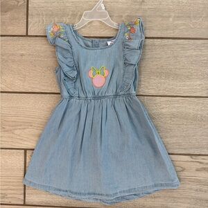 Disney Junior Toddler Girls Minnie Mouse Soft Denim Dress NWOT Size 4/5T